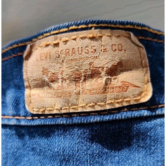 Levis Jean Skirt Womens Size 14 Denim Knee Length Blue Slit In Back Pencil Short - Picture 7 of 12